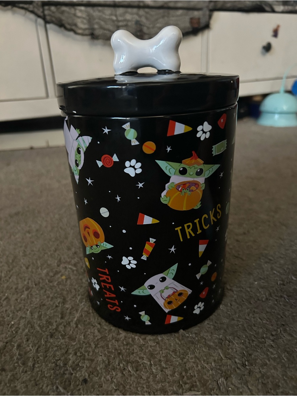 Star Wars Halloween Grogu Dog Treat Canister Jar